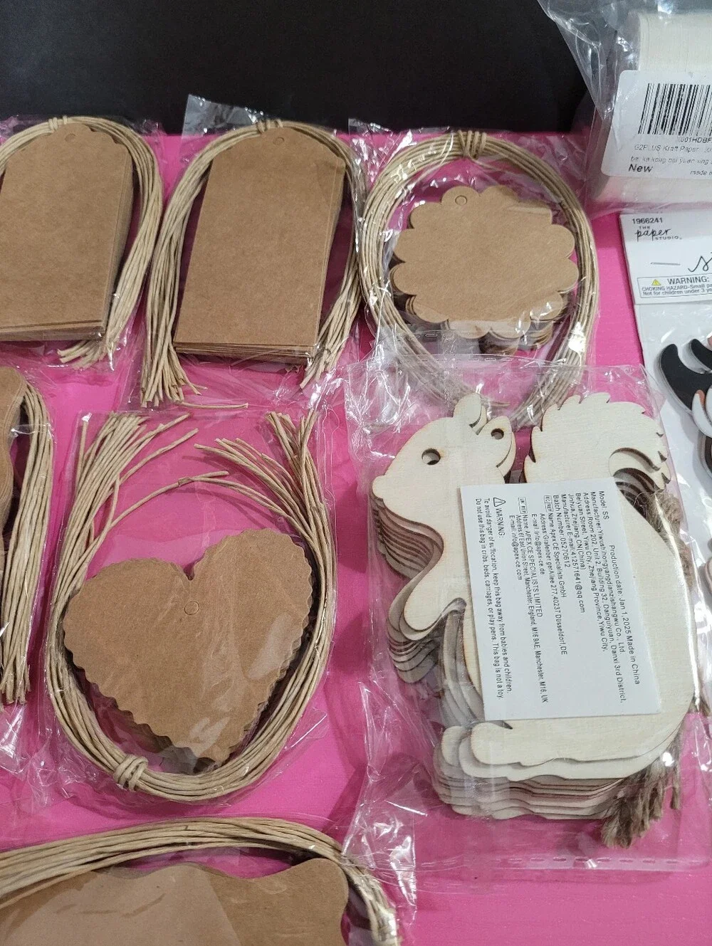 Bundle Craft Supplies Tags Wooden Squirrel Cutouts Stickers (1634)